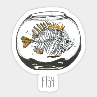 Fishbone in a bowl Sticker